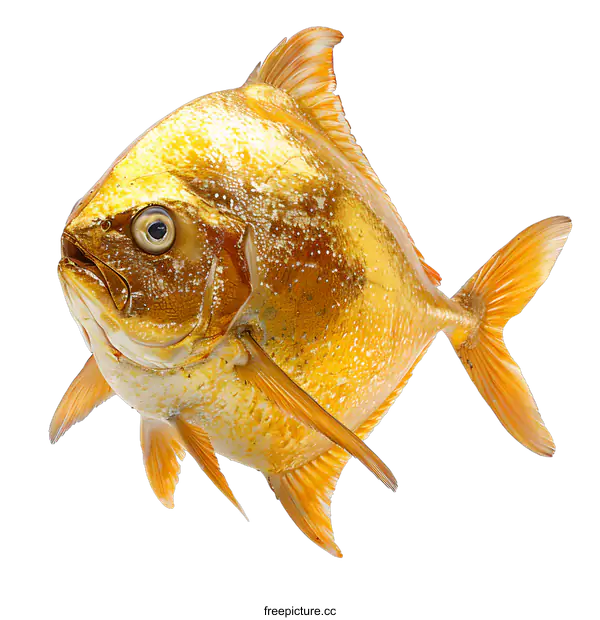 [Transparent Background PNG]Golden Fish on White Background