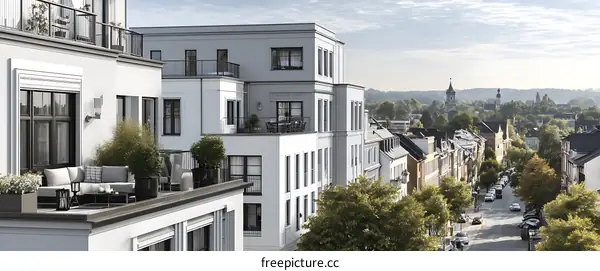 European Modern Architecture Exterior View