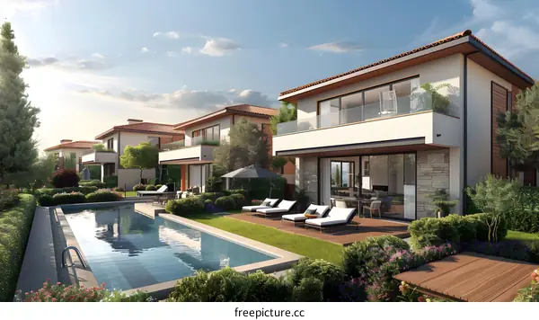 Modern Villa with Swimming Pool and Garden