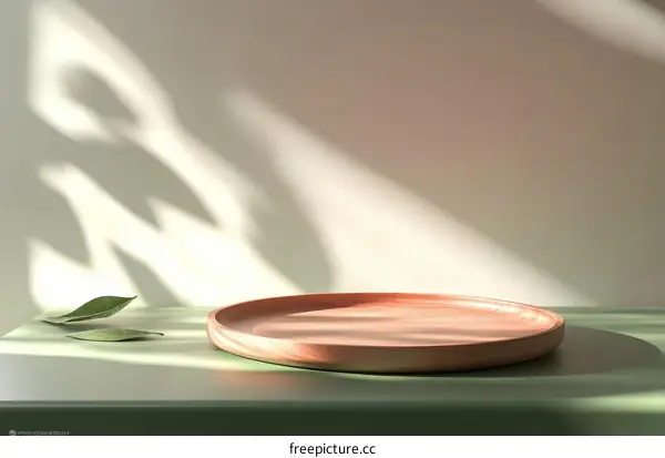 Empty Wooden Plate Display Background