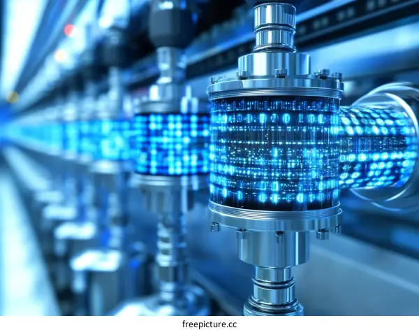 Digital Technology Futuristic Industrial Machinery