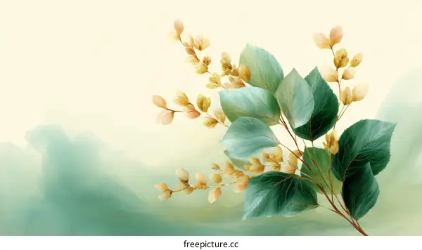 Delicate Floral Illustration with Soft Color Palette