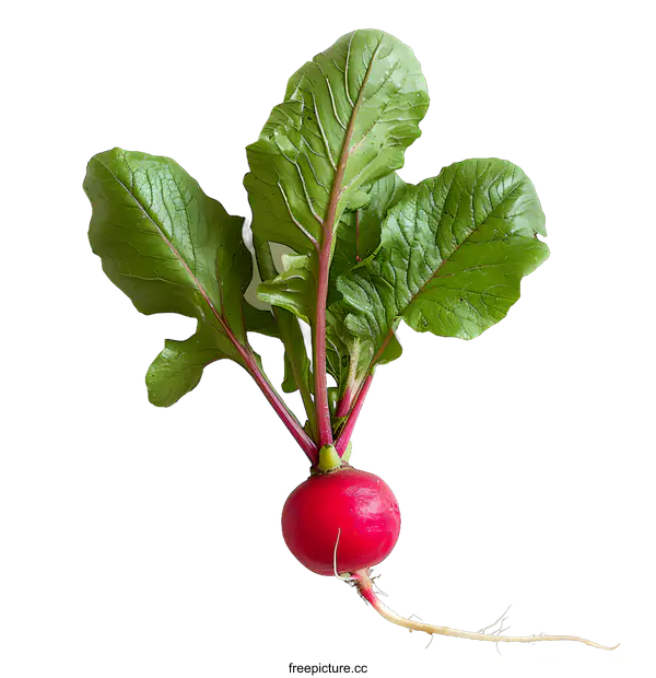 [Transparent Background PNG]Fresh red radish on white background