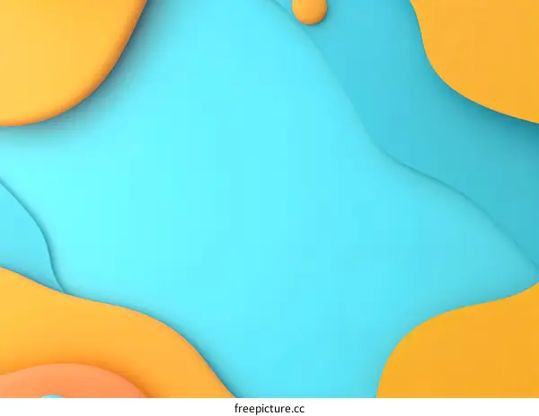 Abstract Blue and Orange Wavy Background