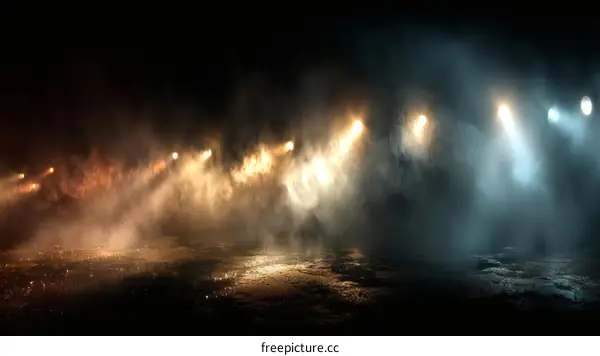 Dramatic Stage Lighting Effect on a Concrete Floor