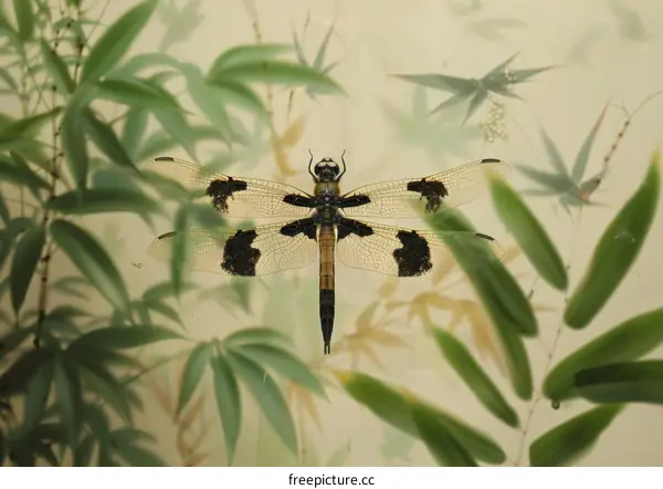 Dragonfly on Bamboo