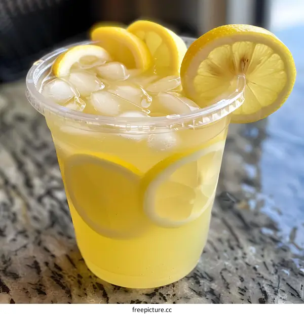 Refreshing Iced Lemonade with Lemon Slices