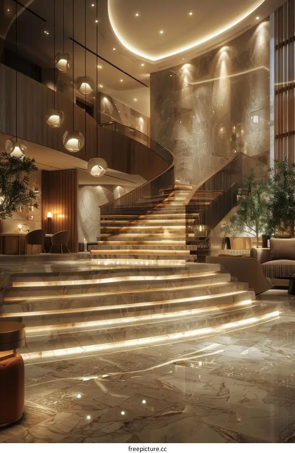 Luxury Hotel Grand Staircase Design