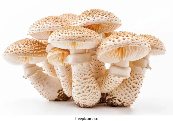 Shaggy Ink Cap Mushrooms Cluster