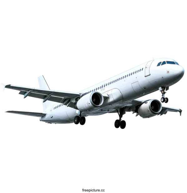 [Transparent Background PNG]Modern Airplane in Flight Illustration