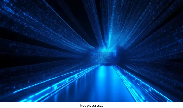 Abstract Digital Tunnel Futuristic Corridor