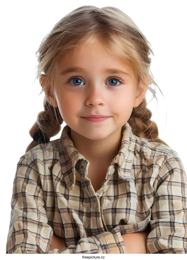 [Transparent Background PNG]Portrait of a Smiling Little Girl with Blonde Hair