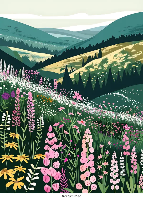 Colorful Wildflowers in the Mountains