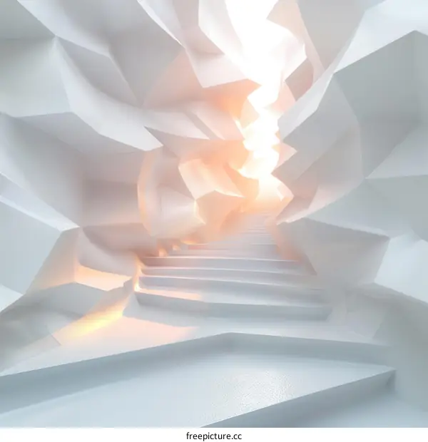 Futuristic ethereal stairway