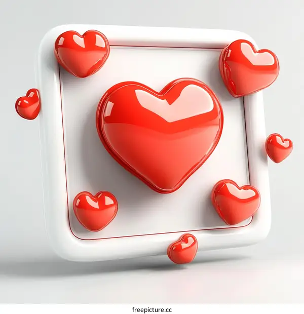 Heart Shaped Icons in a White Frame