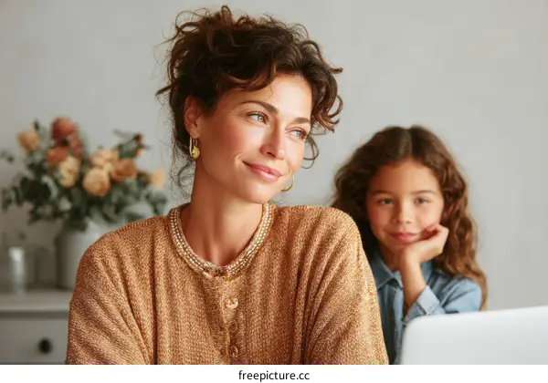 Mother and Daughter Connection in a Casual Setting