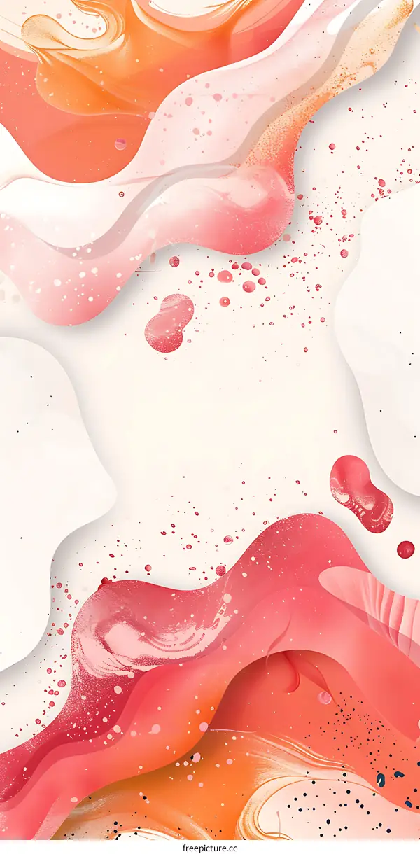 Abstract Fluid Shapes with Pink and Orange Colors