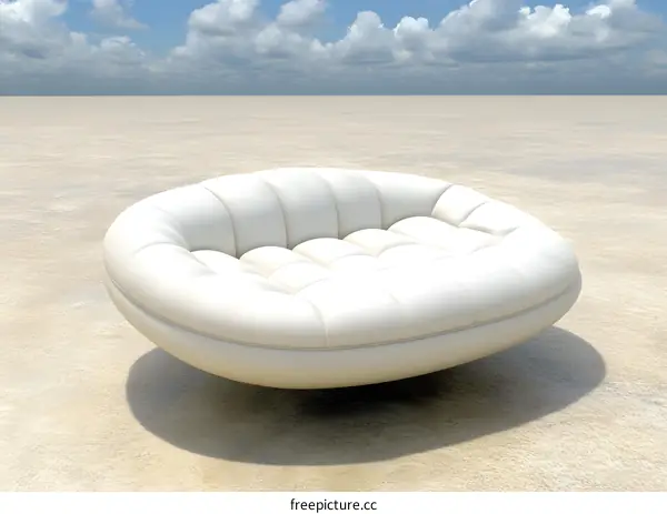 White Sofa Floating In The Sky