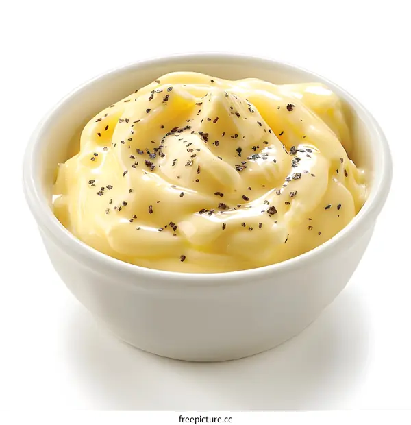 Mayonnaise in white bowl