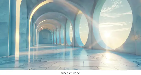 Modern Architecture Interior Empty Corridor