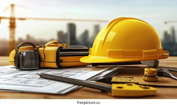 Construction Safety Equipment and Architectural Plans