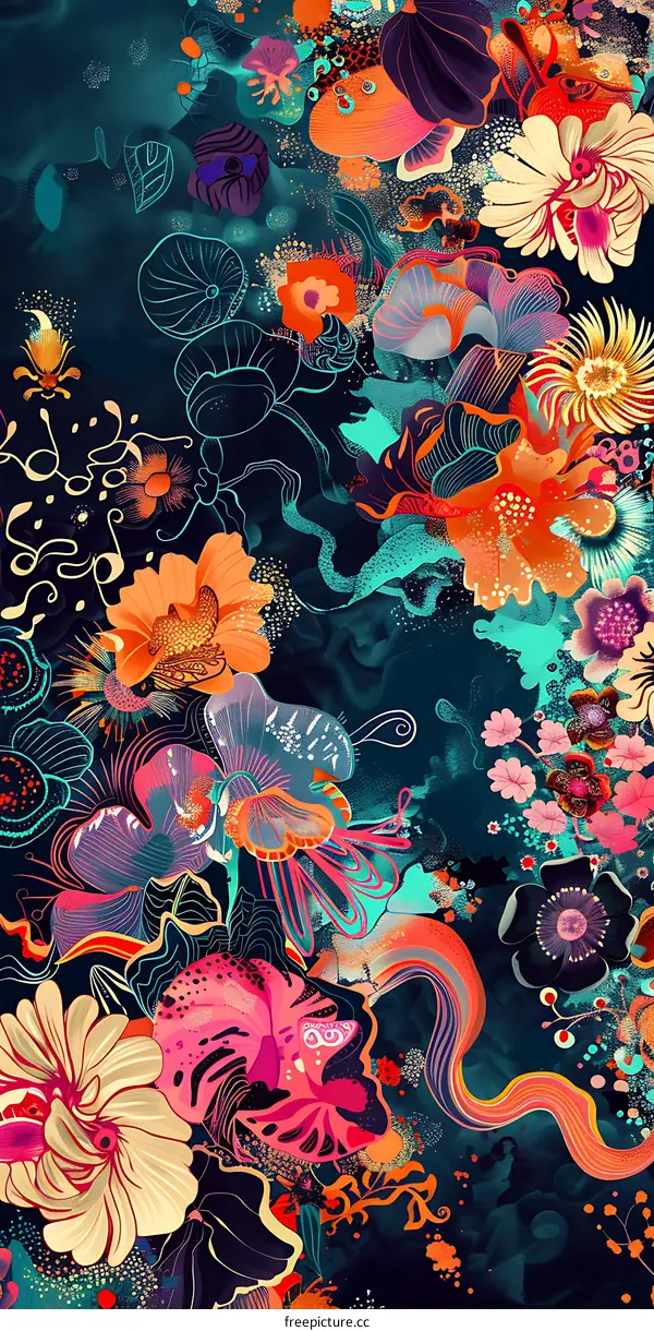 Abstract Floral Pattern Design Illustration