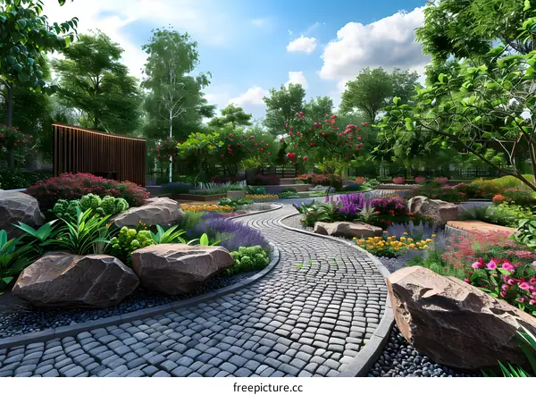 Garden landscape design renderings