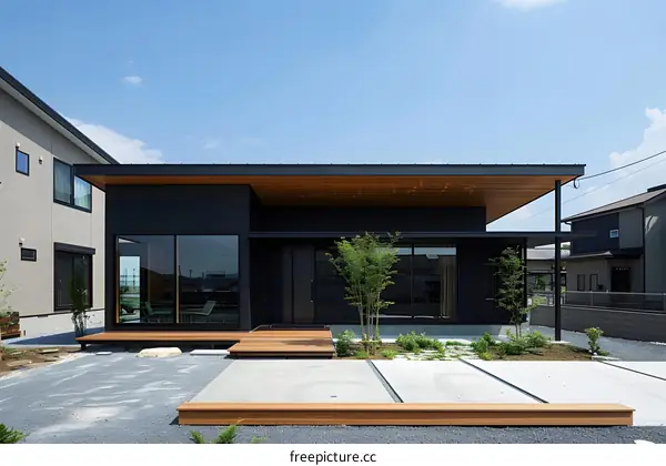 Modern Black and Wood House Exterior Design