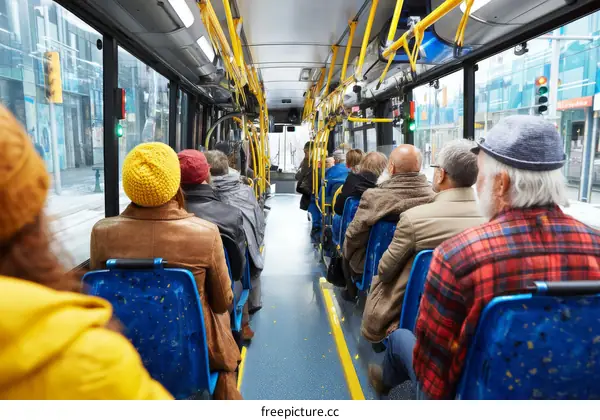 Public Transportation Filled with Diverse Passengers
