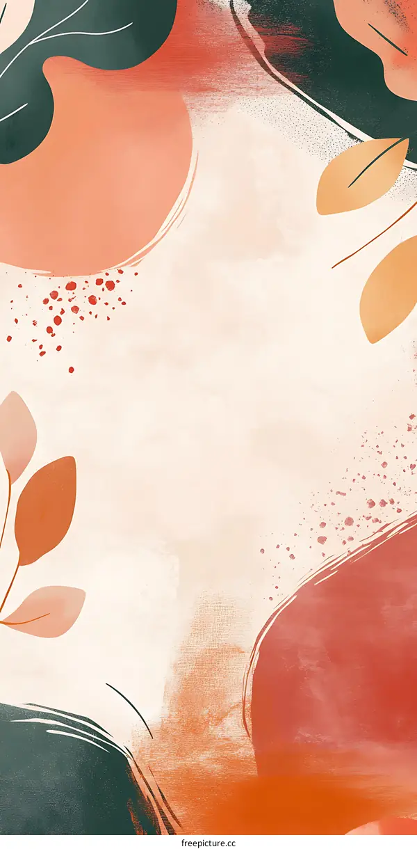 Abstract Autumn Leaves and Shapes Digital Artwork