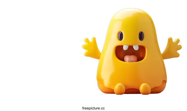 [Transparent Background PNG]cute yellow blob character