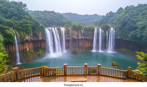Stunning Waterfall in a Lush Forest
