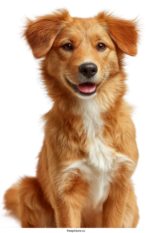 [Transparent Background PNG]Adorable Puppy Portrait Against White Background