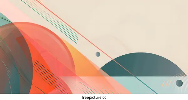 Abstract Geometric Shapes in Orange, Teal and Pink