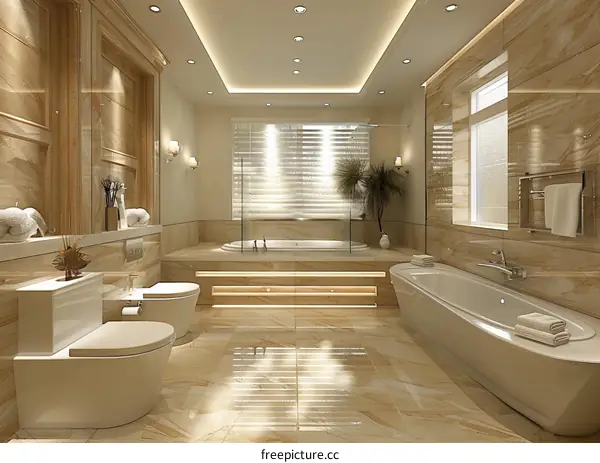 3D rendering of a luxurious bathroom
