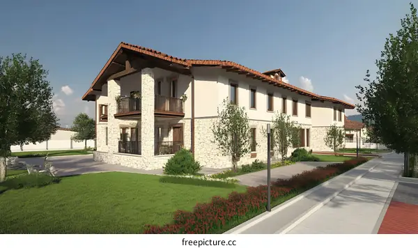 Stone and Brick Country Home Design