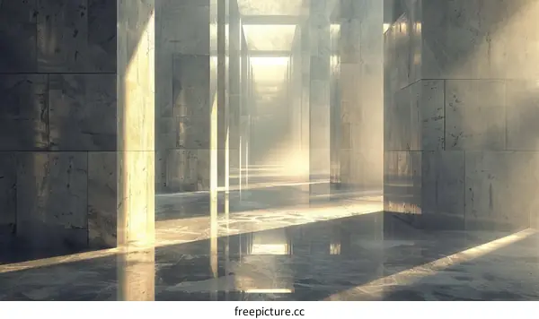 Futuristic Marble Corridor