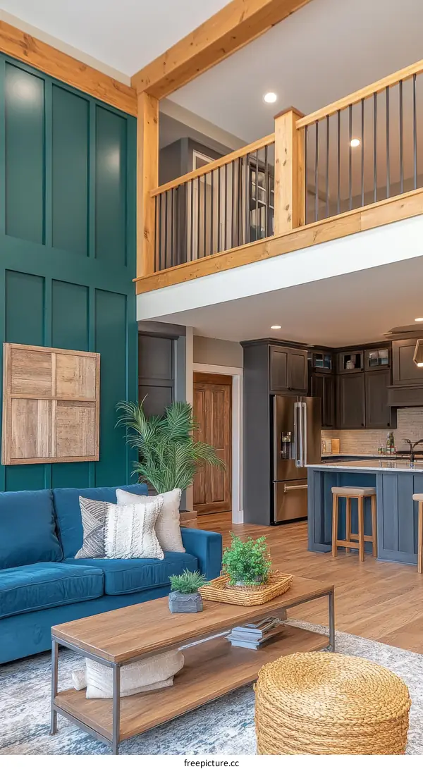 Modern Farmhouse Living Room with Loft