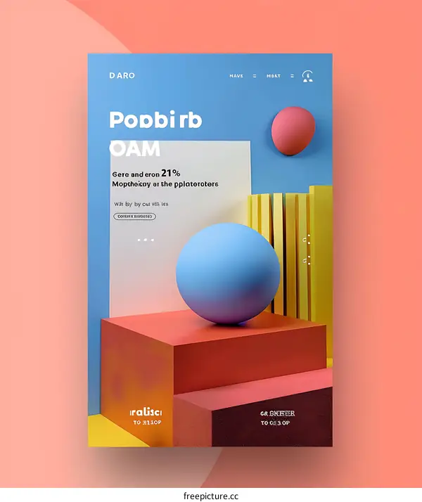 Abstract 3D Shapes with Geometric Background