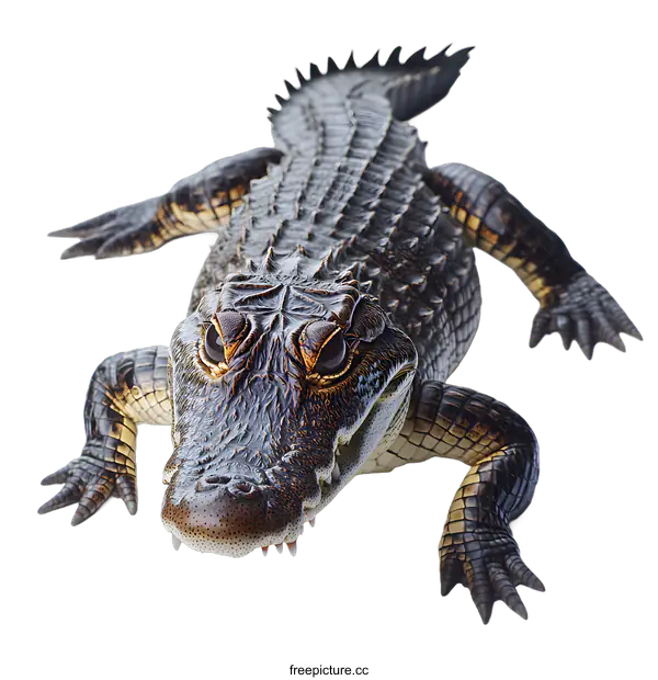 [Transparent Background PNG]Closeup of a Small Alligator Facing the Camera