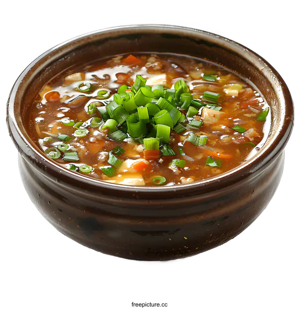 [Transparent Background PNG]Bowl of Hot and Sour Soup