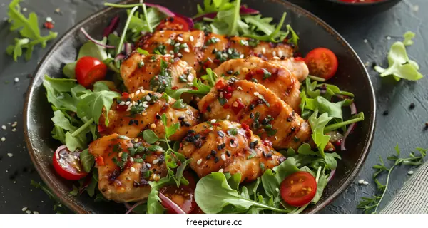 Grilled Chicken Breast with Fresh Salad: Healthy & Delicious
