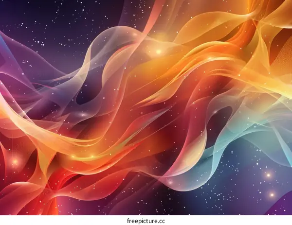 Abstract Colorful Flowing Lines Design