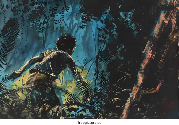 Man Running Through the Jungle