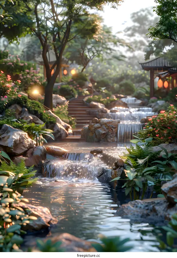 Chinese style garden landscape design renderings