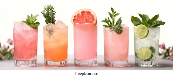 Colorful Cocktails with Fresh Garnishes