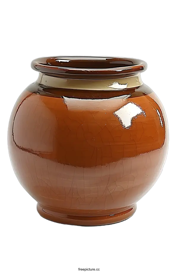 [Transparent Background PNG]brown ceramic vase