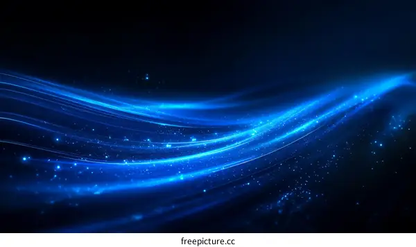 Abstract Blue Light Waves Background Design