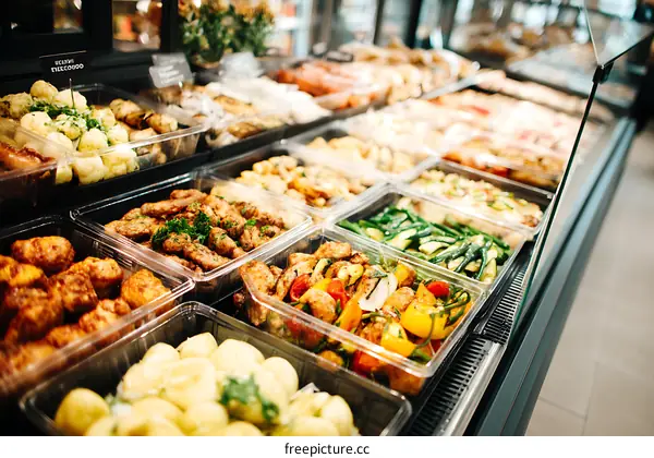 Food Display Case in Grocery Store