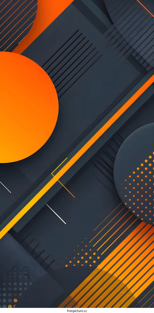 Abstract Geometric Background with Orange and Gray Colors